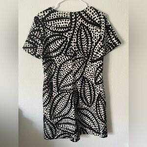 Ann Taylor Black and White Leaf Print Mini Dress
